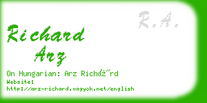 richard arz business card